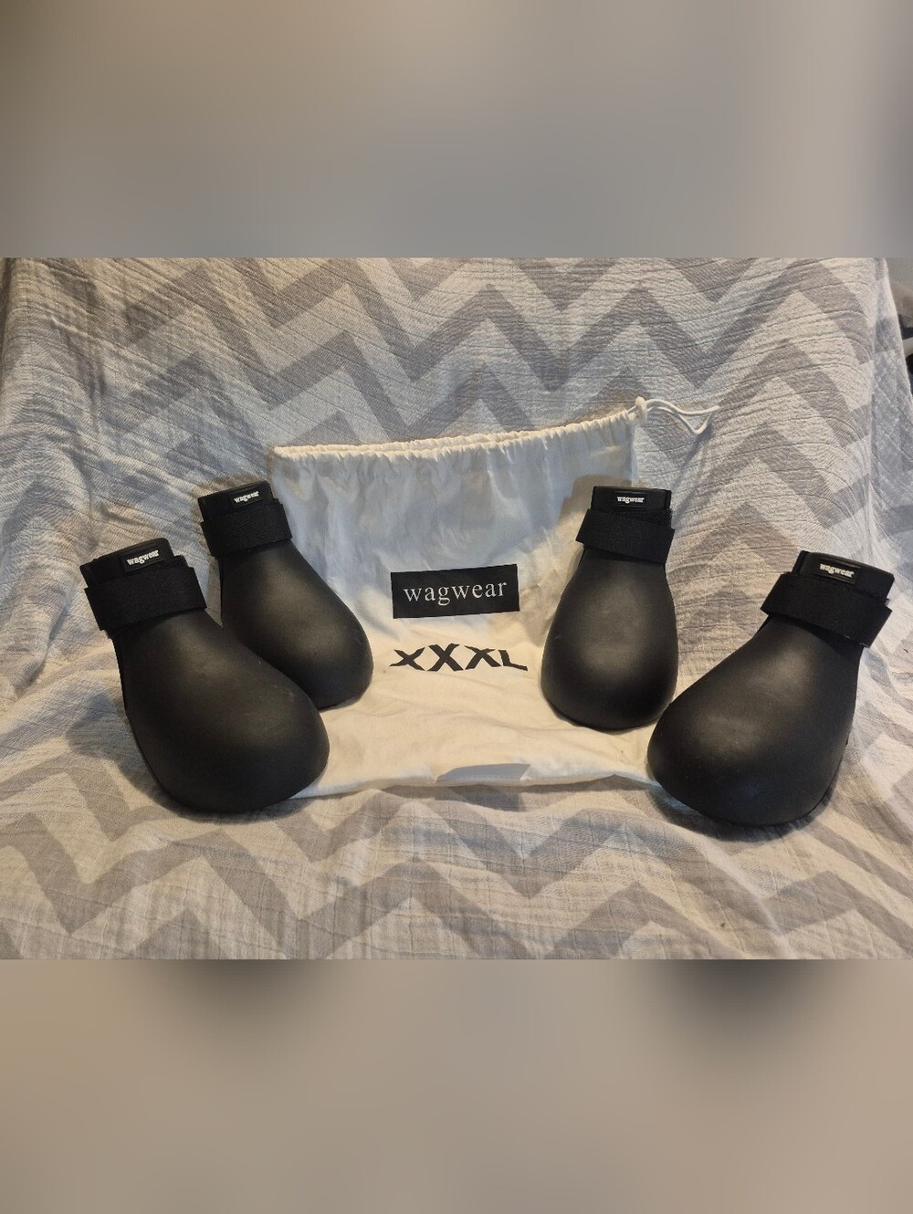 Wagwear XXXL Protective Dog Boots - Black (Set of 4)